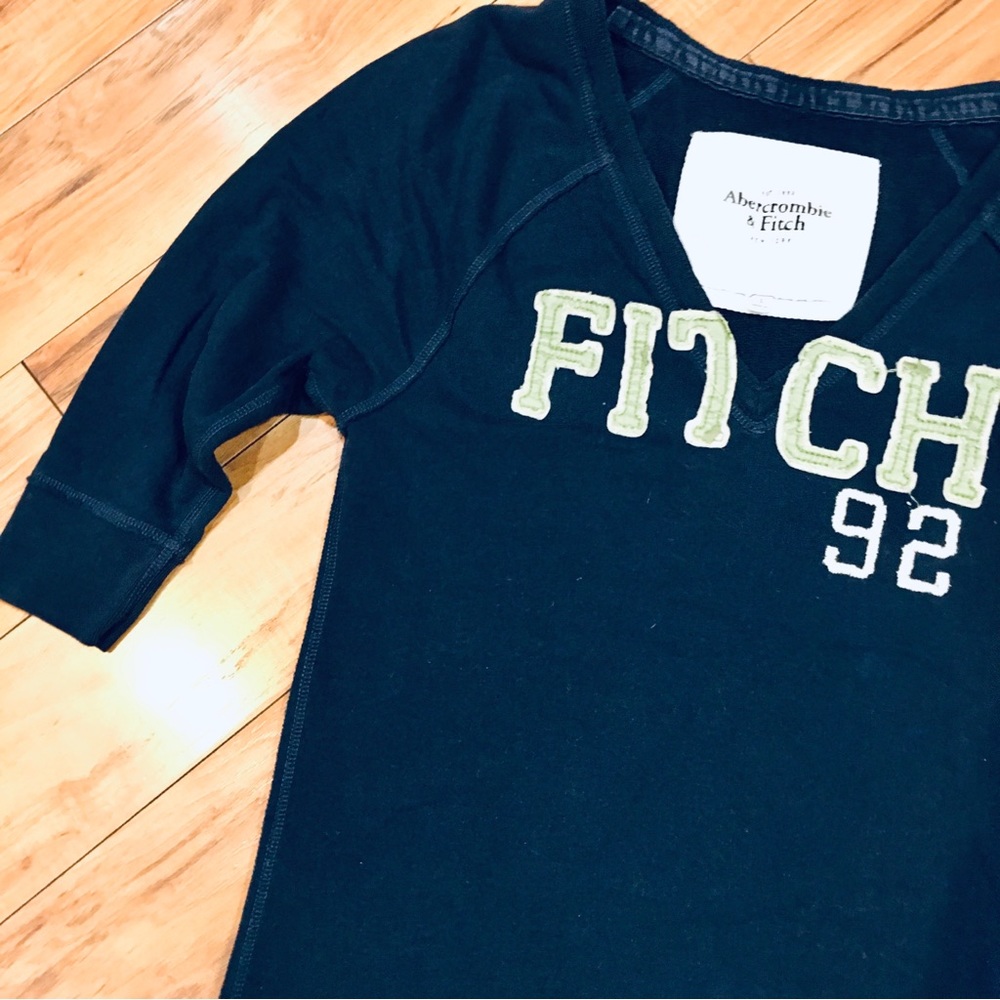 Abercrombie vintage navy green sweatshirt small pullover athlesiure